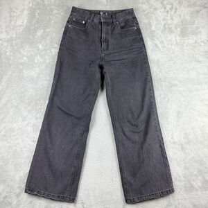Glassons Jeans Womens 8 Black Denim High‎ Waisted Wide Leg Streetwear Baggy